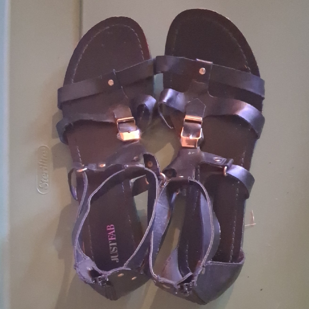 JustFab Dark Sandals with Straps